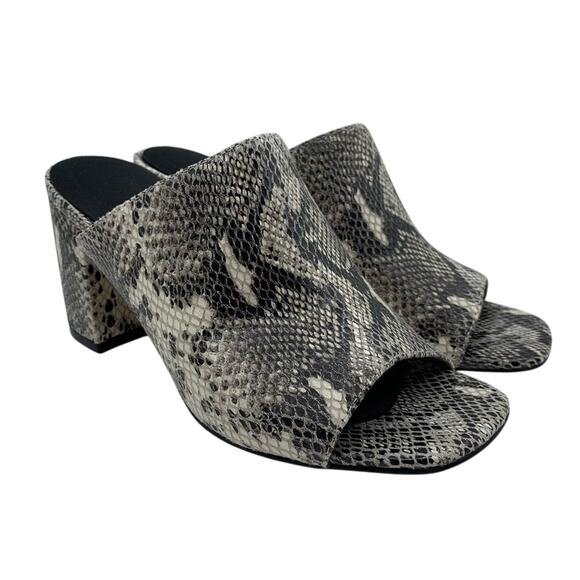 NWOT Marc Fisher Resa Snakeskin Print Block Heel Sandal In Black/Cream Size 7 - Picture 5 of 16